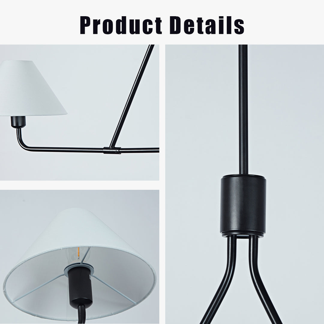 Minimalist Elegance Architectural 2-Light Tapered Pendant: Angular and Minimalist Design for Dining, Bedroom, and Living Room Illumination