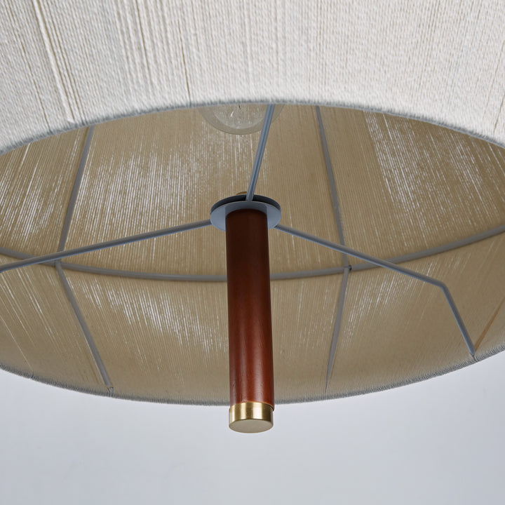 Contemporary Boho Oak Natural Cotton Weaved Pendant Light - Stylish White Oak with Cotton Rope Shade for Dining Room