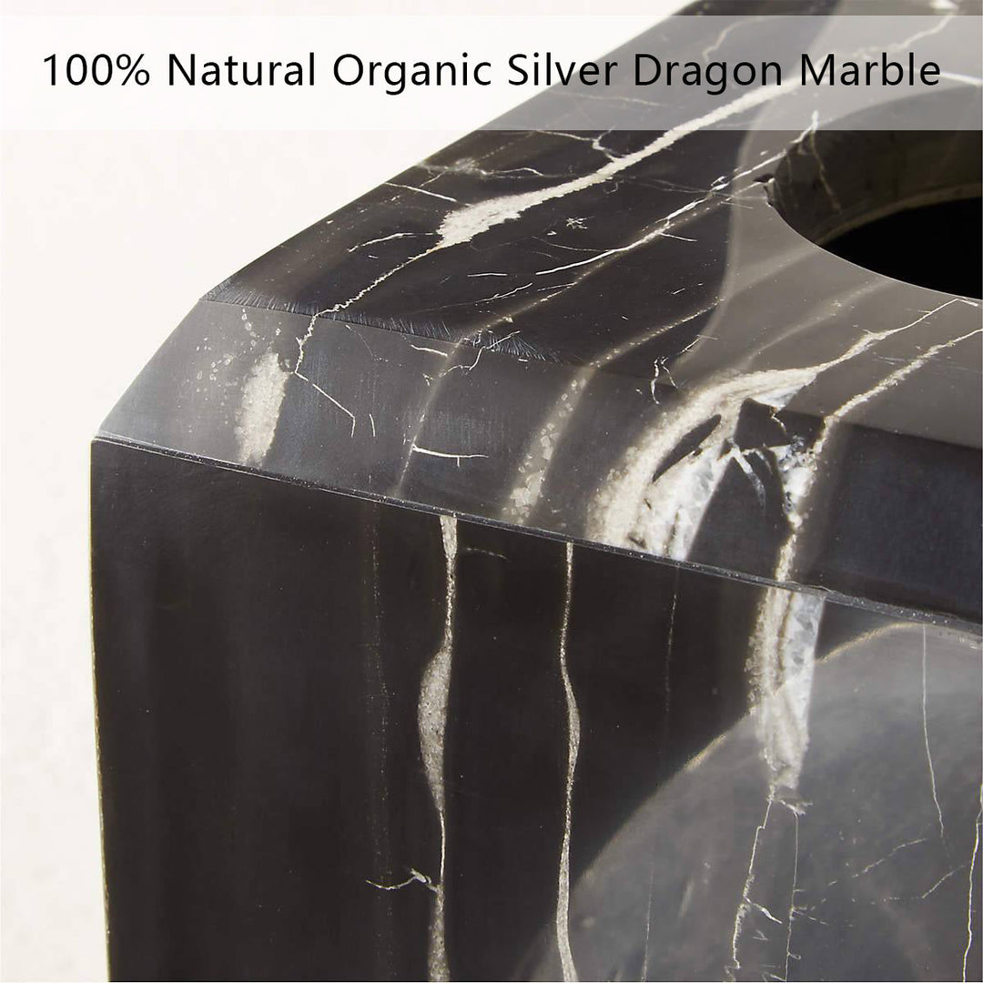 Silver Dragon Marble Luxe Bath Accessories with Soft Sheen for Elegant Bathroom