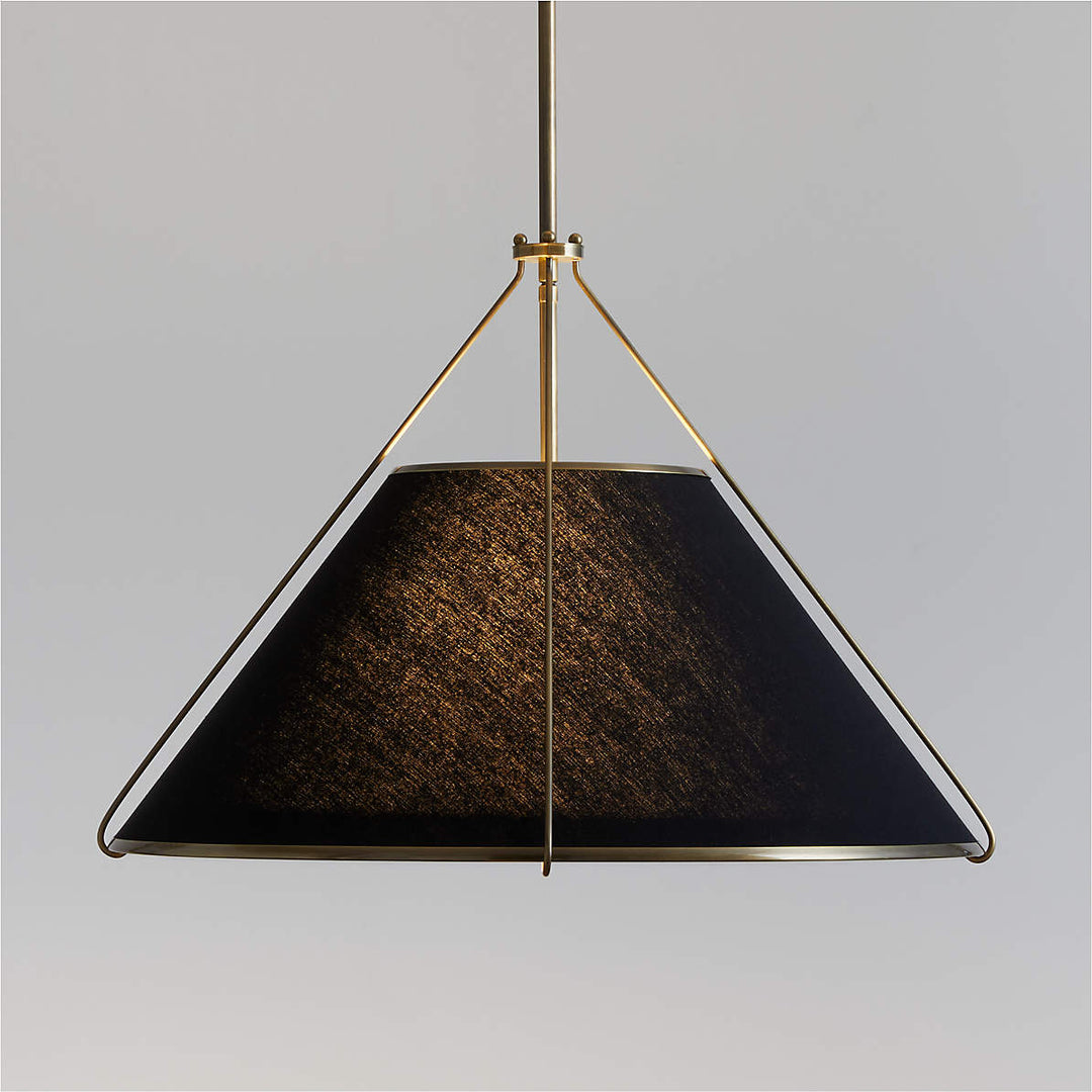 Linen Glow Brass Pendant Light - Modern Design with Burnished Brass Finish and Natural Linen Shade for Soft Lighting - Perfect for Living Room, Kitchen