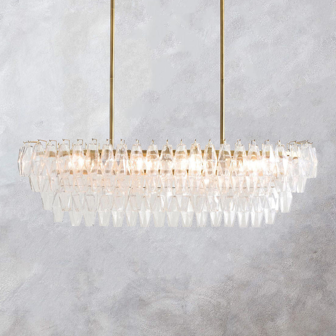 Timeless Elegance Fluted Crystal Chandelier with Luxe Metallic Finish,Fluted crystal effect ,dining room light fitting