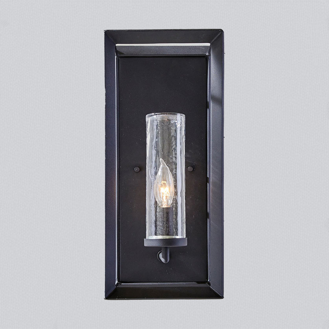 Gleaming Bronze Square Sconce - Bronze Finish with Clear Glass Shades and Dimmer Switch Compatibility - Elegant Outdoor Wall Lights for Your Exterior