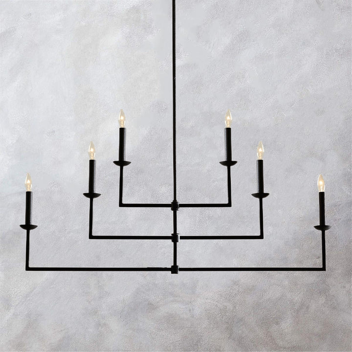 Dimmable Bronze Glow Chandelier - Candelabra-Inspired with Forged Iron and Dimmable Lights - Traditional Design Perfect as a Living Room Chandelier or Modern Hanging Light Fixture