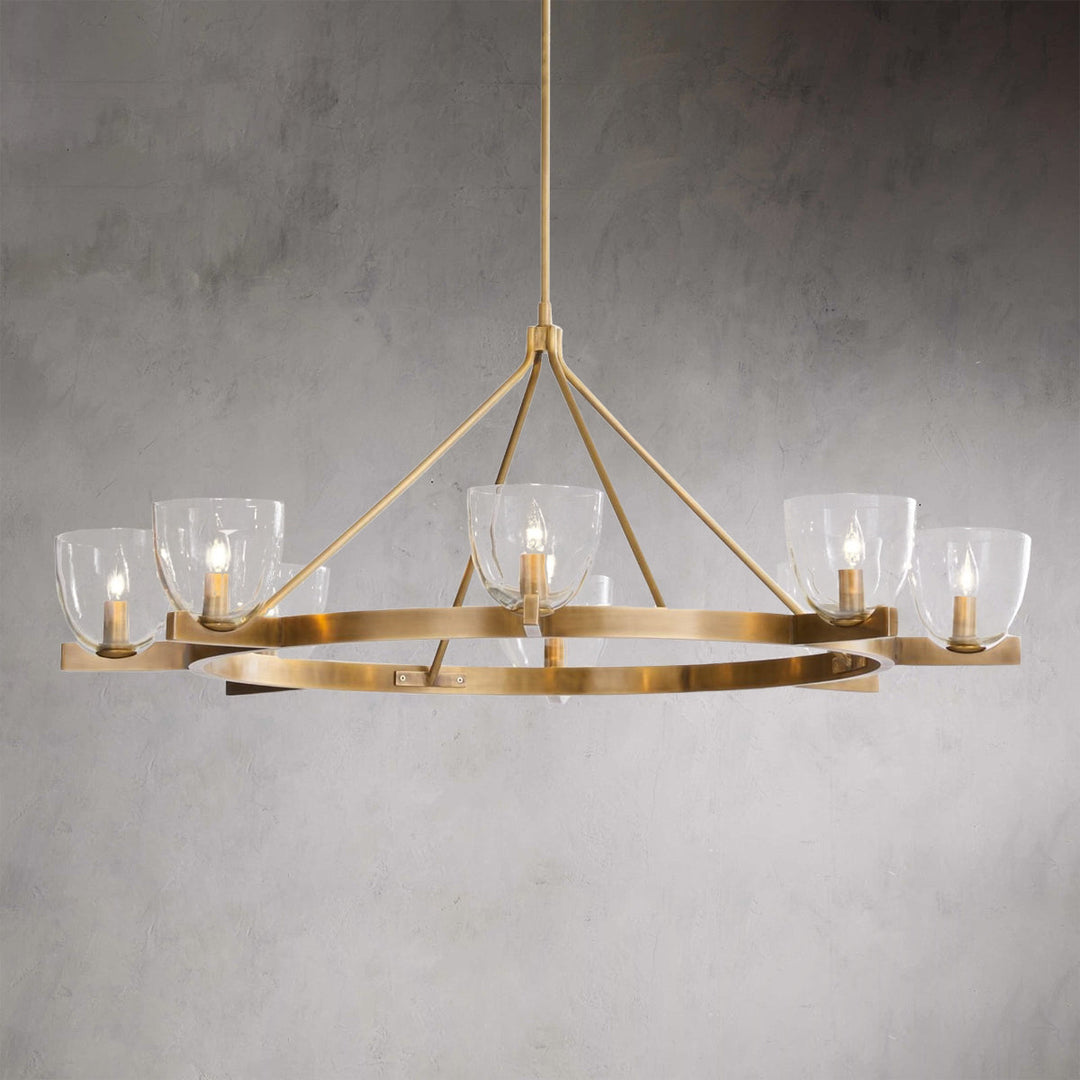 Luxury EcoGlass Radiance 8-Light Chandelier - Sculpted Metal and Recycled Glass for Modern Dining Room and Contemporary Dining Area Lighting