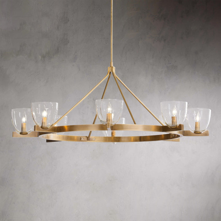 Luxury EcoGlass Radiance 8-Light Chandelier - Sculpted Metal and Recycled Glass for Modern Dining Room and Contemporary Dining Area Lighting