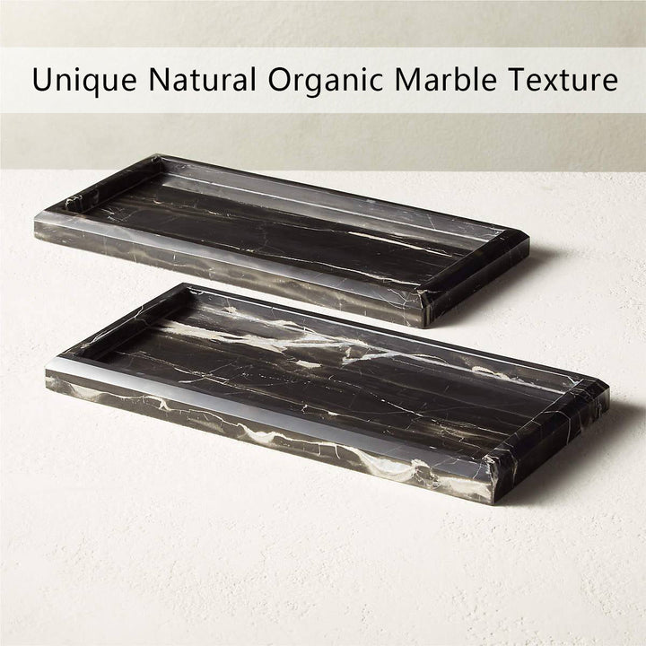 Silver Dragon Marble Luxe Bath Accessories with Soft Sheen for Elegant Bathroom