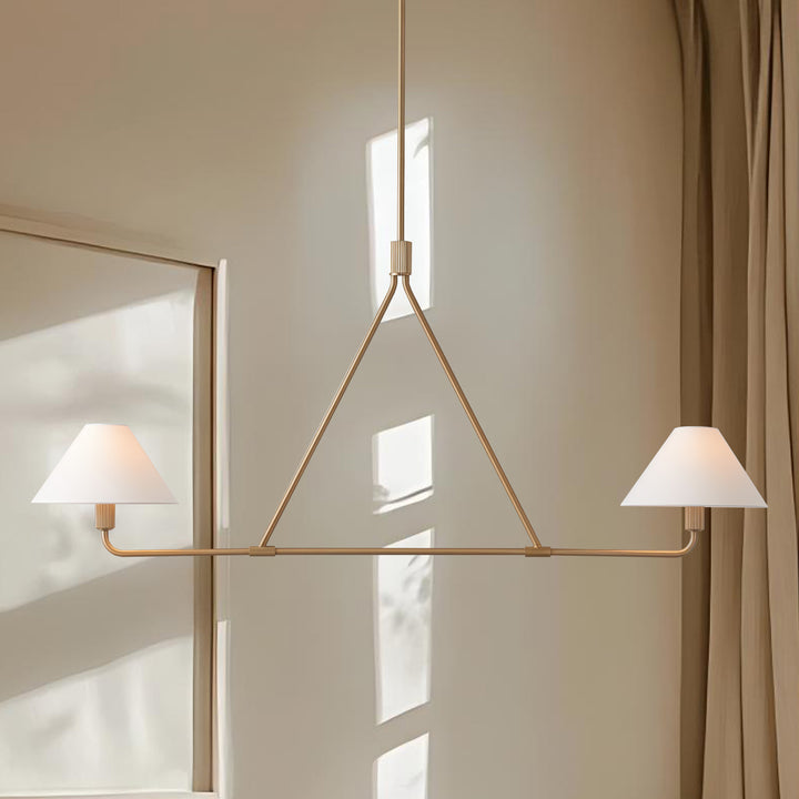 Minimalist Elegance Architectural 2-Light Tapered Pendant: Angular and Minimalist Design for Dining, Bedroom, and Living Room Illumination