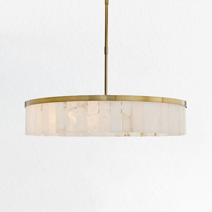 Alabaster Rustic Chandelier - A Modern Living Room Chandelier with Rustic Refinement and Iron Frame Featuring Alabaster Tiles - Perfect Hanging Light Fixture for Your Living Room