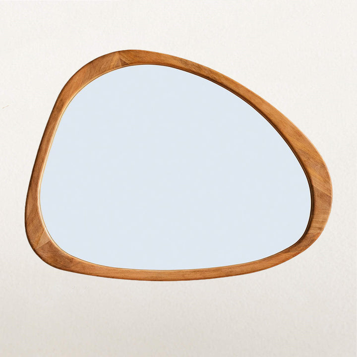 Reflections of Nature: Acacia Wood Framed Mirror - Handcrafted Polished Acacia Wood Frame - Perfect for Asymmetrical Mirror, Large Asymmetrical Mirror, and Asymmetrical Bathroom Mirror