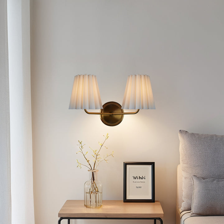 Modern Brass Double Sconce for Transitional Decor - Hardwired Lighting for Bedrooms, Living Rooms, and Hallways