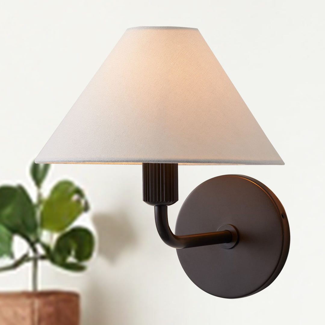 Elegant Linen Glow Sconce - Architectural Design Tapered Shade Wall Sconce for Bedroom and Living Room - A Statement Piece of Elegance and Sophistication