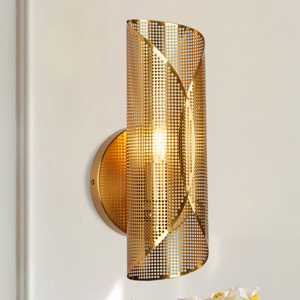 Curl Perforated Sconce 1-Light - Perfect for Kitchen and Bedroom Wall Sconces