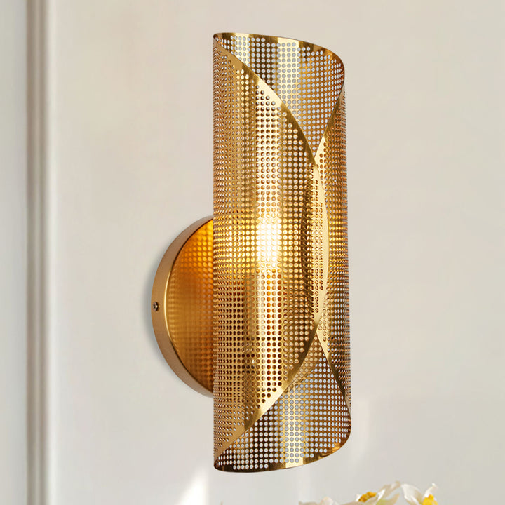 Curl Perforated Sconce 1-Light - Perfect for Kitchen and Bedroom Wall Sconces