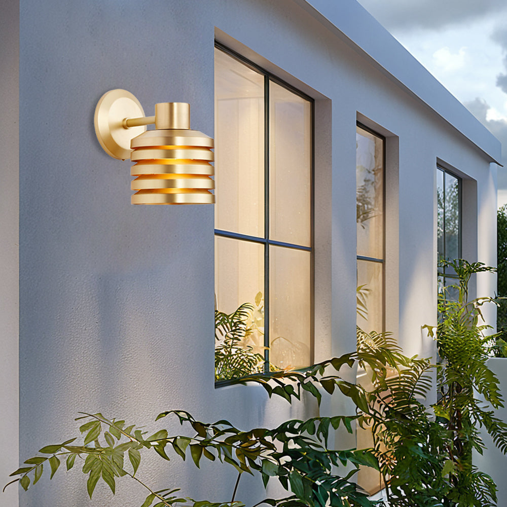 Illuminate Brass Louver Sconce - Adjustable Dimmable Wall Light Fixture-Perfect for the Living Room and Outdoors
