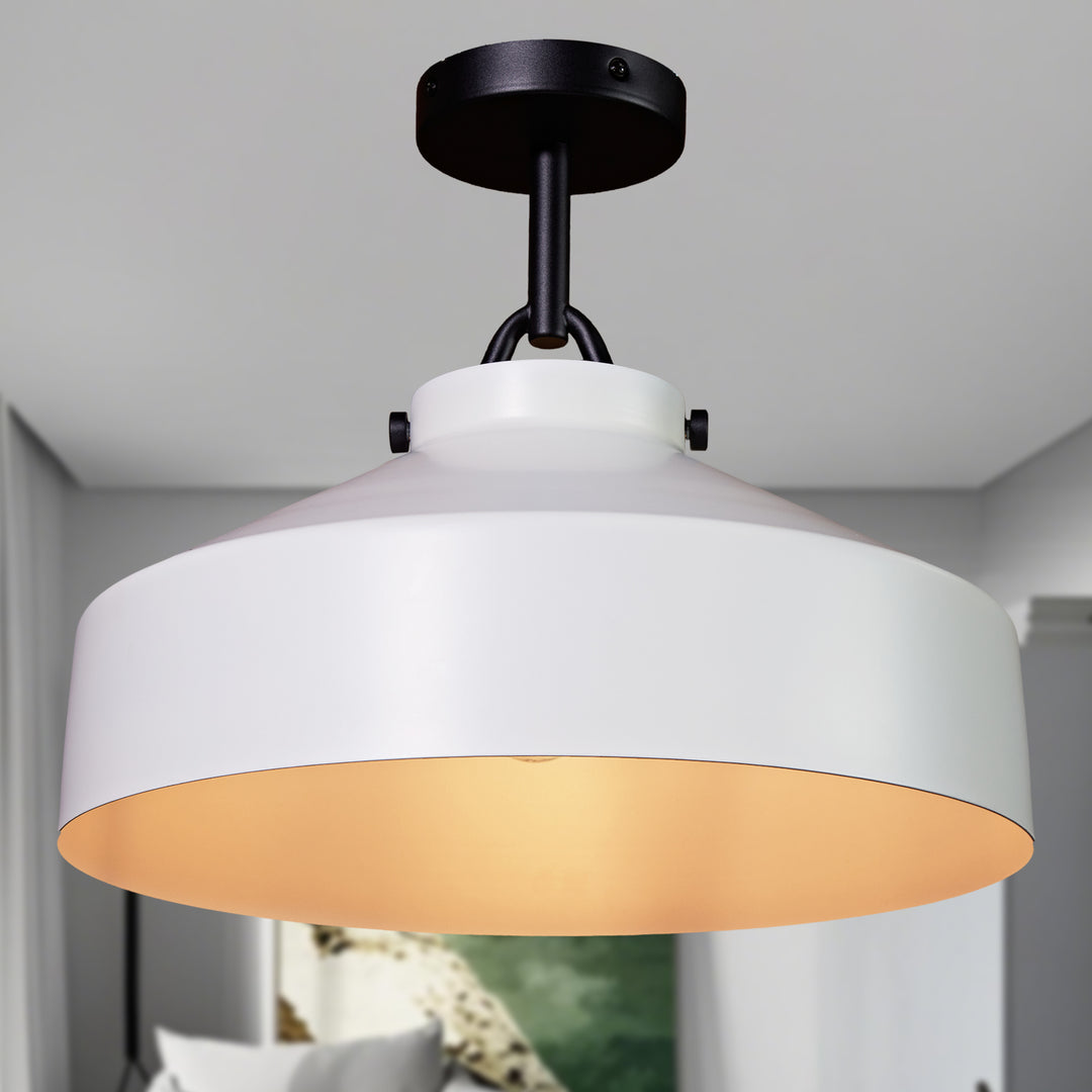 Flexillum Living Room Flush Mount 16" - Sleek Design with Angular Details, Versatile Placement, and Dimmer Switch Compatible - Perfect for Living Room, Ceiling Lamps for Living Room, and Lounge Lights Ceiling