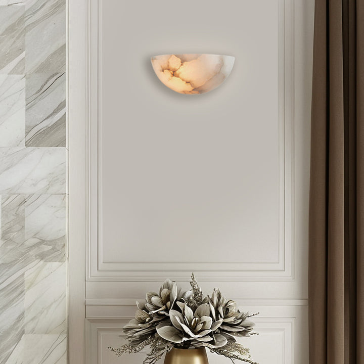 Alabaster Natural Stone Wall Light Sconce - Elegant Natural Stone Lighting for Home Decor - Perfect for Living Room, Kitchen, and Bedroom Wall Lights