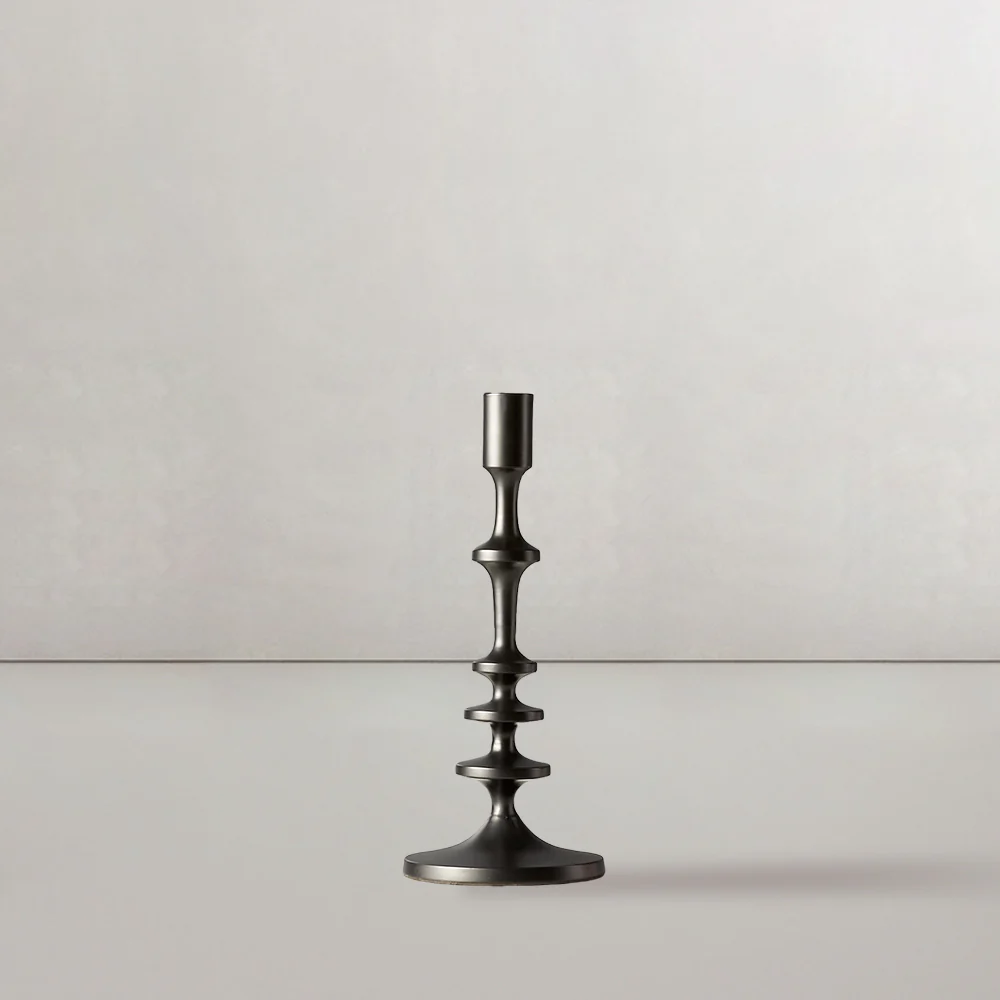 Modern Aluminum Taper Candle Holder with Powdercoated Finish - Elegant Candle Stand for Home Decor, Perfect for Living Room and Dining Room