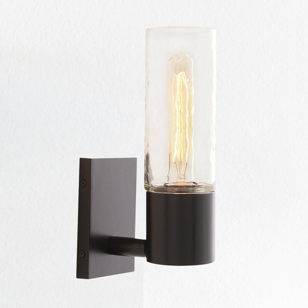 Transparent Glass Cylinder - Sleek Handcrafted Wall Lamps for Optimal Light, Suitable for Bathrooms and Living Rooms