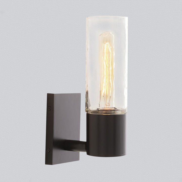 Transparent Glass Cylinder - Sleek Handcrafted Wall Lamps for Optimal Light, Suitable for Bathrooms and Living Rooms