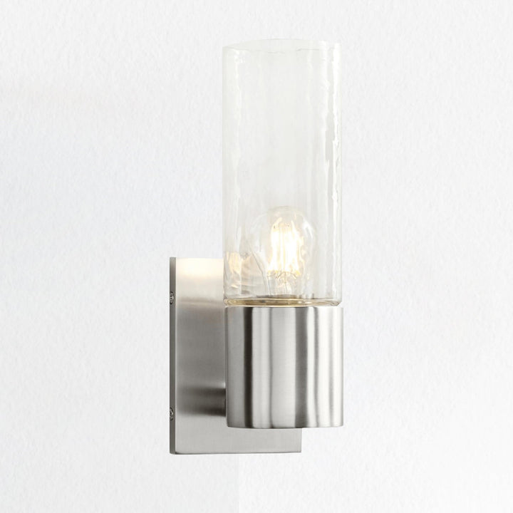 Transparent Glass Cylinder - Sleek Handcrafted Wall Lamps for Optimal Light, Suitable for Bathrooms and Living Rooms