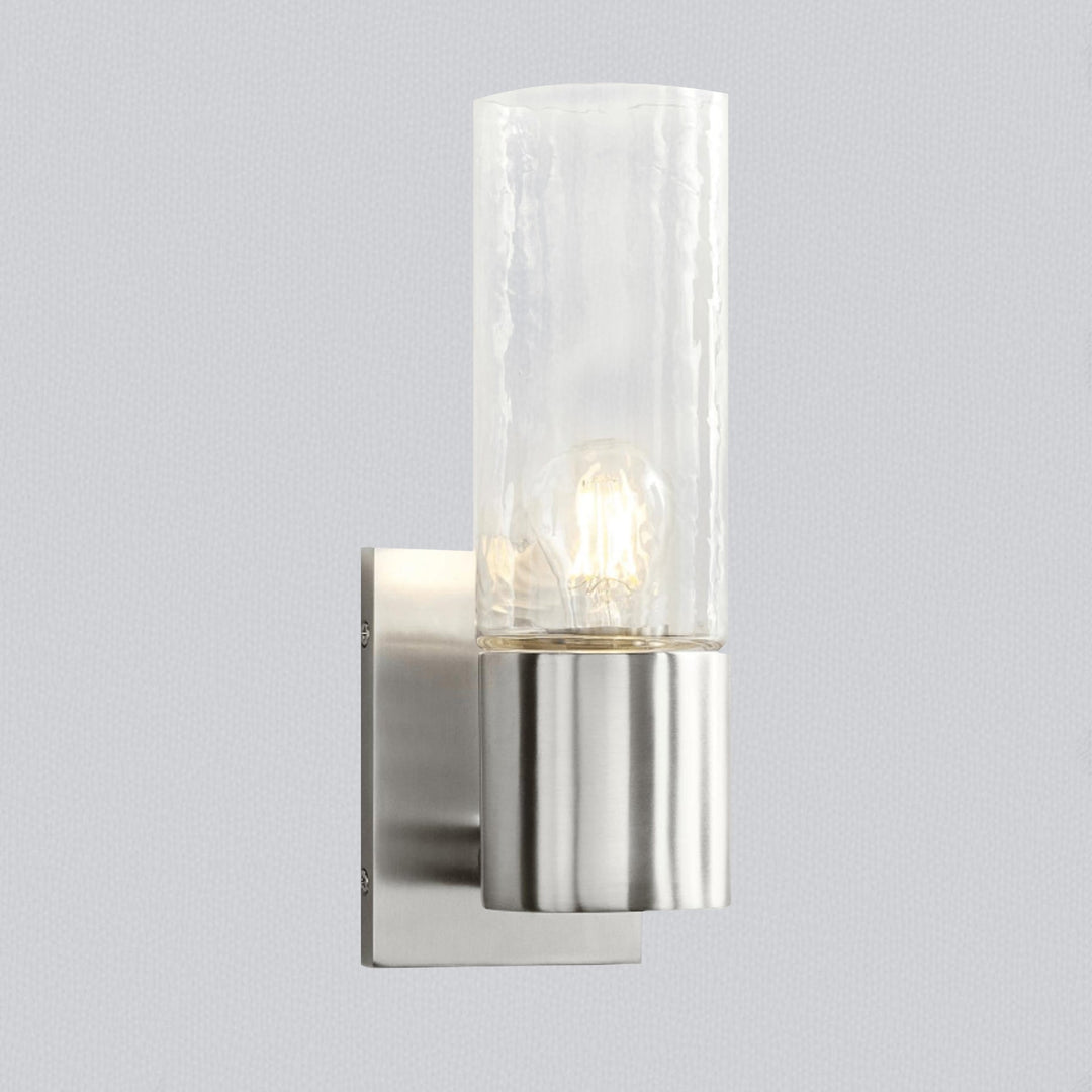 Transparent Glass Cylinder - Sleek Handcrafted Wall Lamps for Optimal Light, Suitable for Bathrooms and Living Rooms