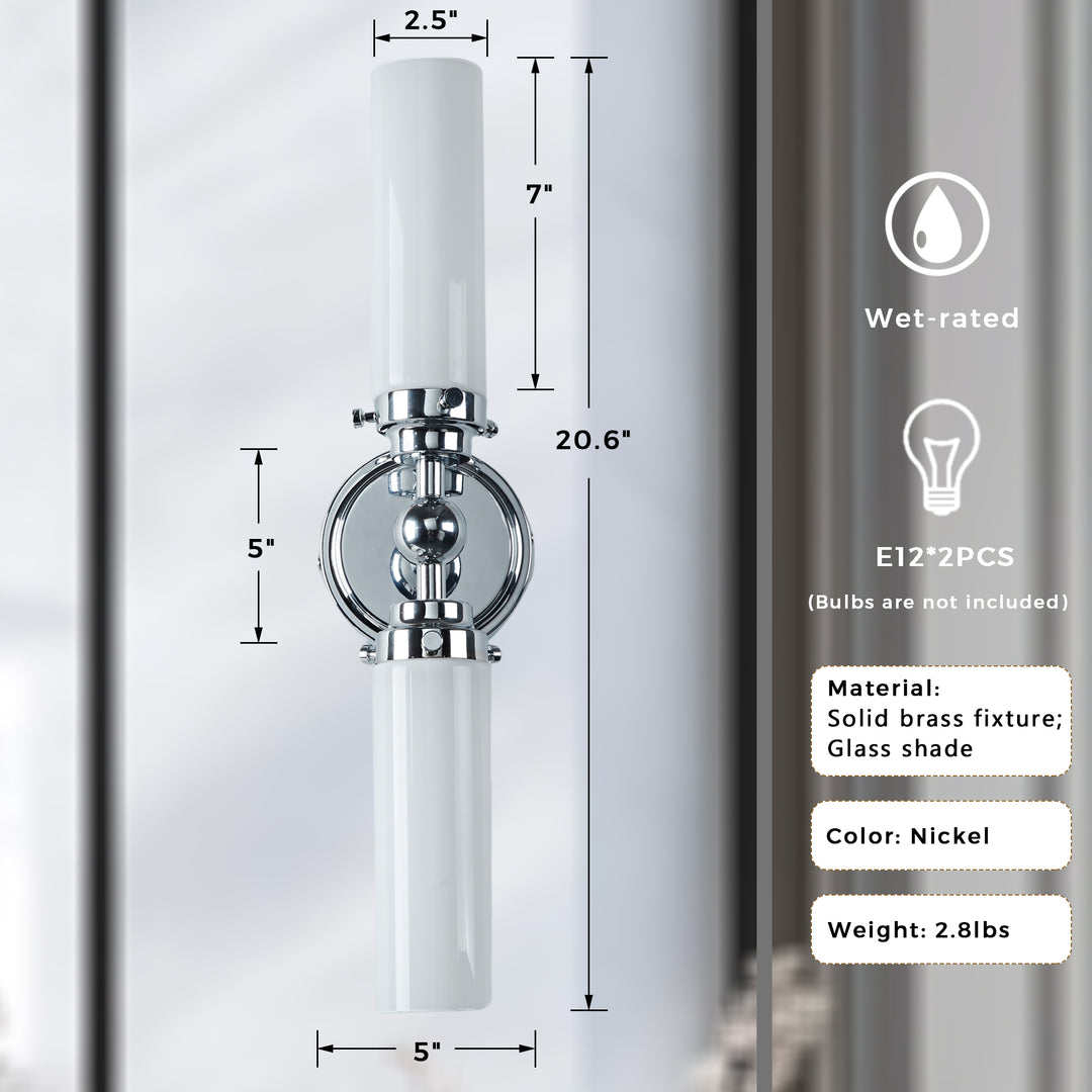 Spherical Steel Sconce - Modern Silhouette with Steel Construction and Spherical Detail - Stylish Bathroom Wall Lights and Contemporary Bathroom Sconces Modern