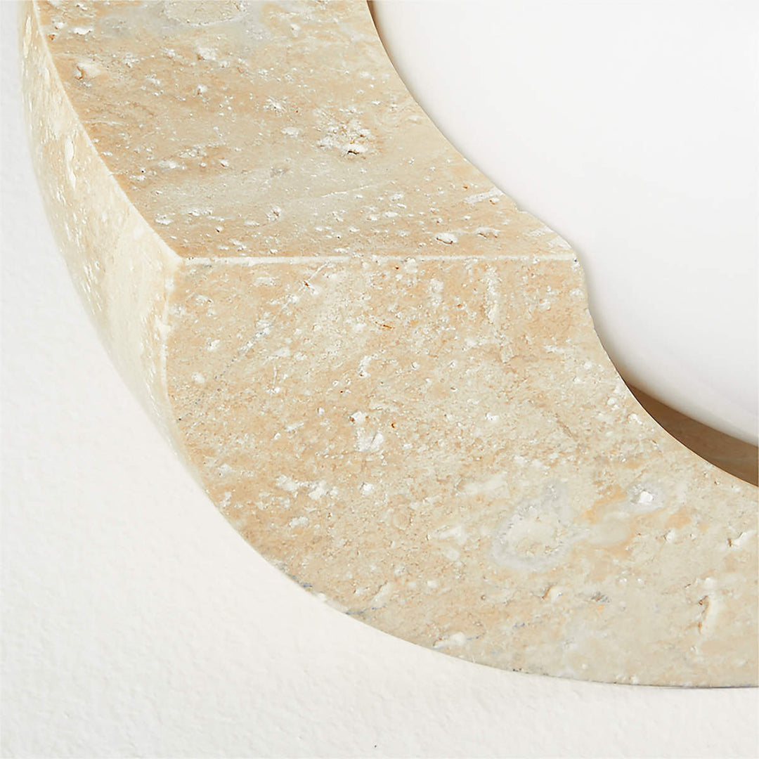 Travertine Opaline Wall Sconce with Unlacquered Brass Accents - Featuring Travertine and Opaline Glass - Perfect for Wall Sconce, Wall Lights, and Outdoor Wall Lamp