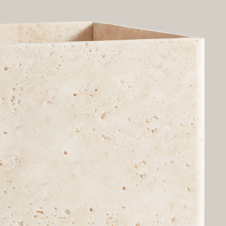 Nature's Touch Travertine Bath Accessories with Organic Edge and Unique Variations for Rustic Bathroom Decor