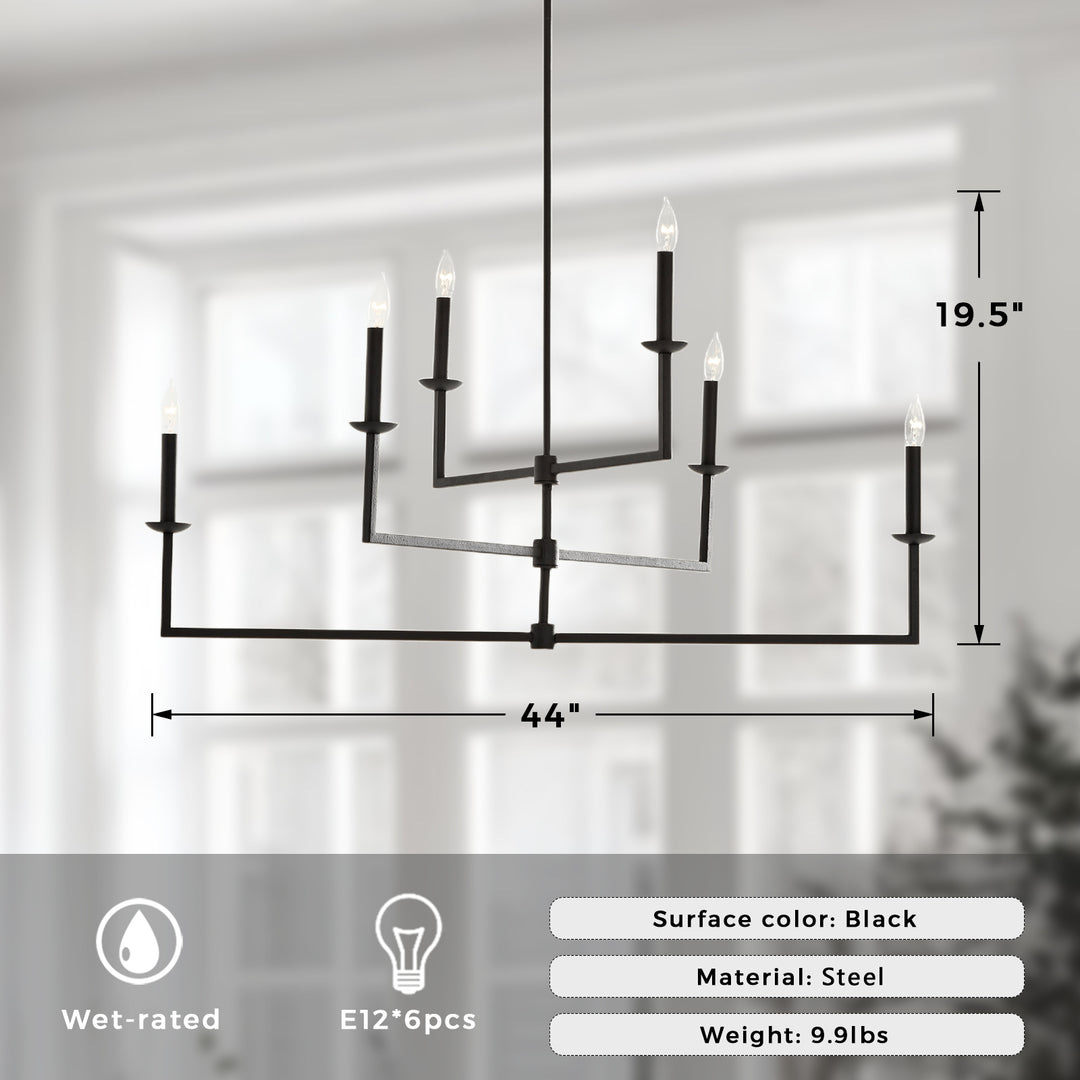 Dimmable Bronze Glow Chandelier - Candelabra-Inspired with Forged Iron and Dimmable Lights - Traditional Design Perfect as a Living Room Chandelier or Modern Hanging Light Fixture