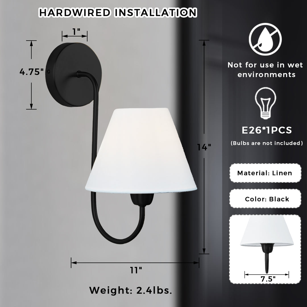 Gleaming Elegance Stainless Oil Rubbed Sconce - Durable Stainless Steel and Antique Brass with White Linen Shade - Ideal Wall Lights for Your Living Room