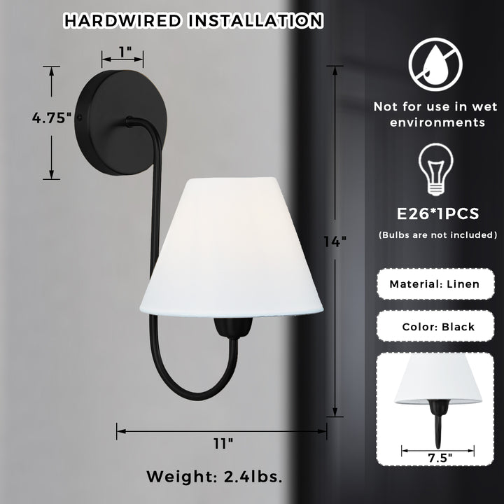 Gleaming Elegance Stainless Oil Rubbed Sconce - Durable Stainless Steel and Antique Brass with White Linen Shade - Ideal Wall Lights for Your Living Room