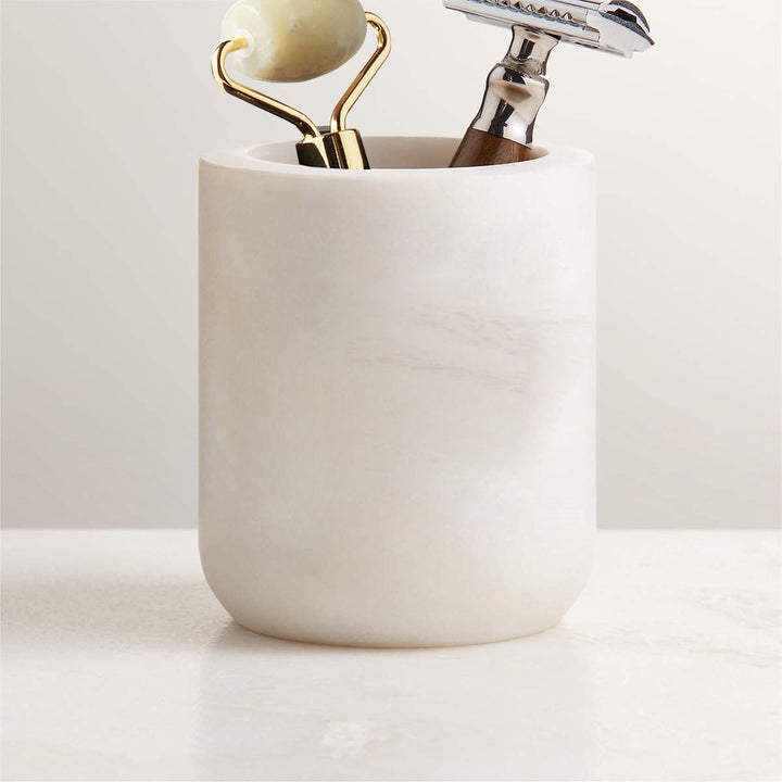 NeatEssence Marble Bath Accessories with Unique Design and Honed Smooth Finish for Elegant Bathroom Decor