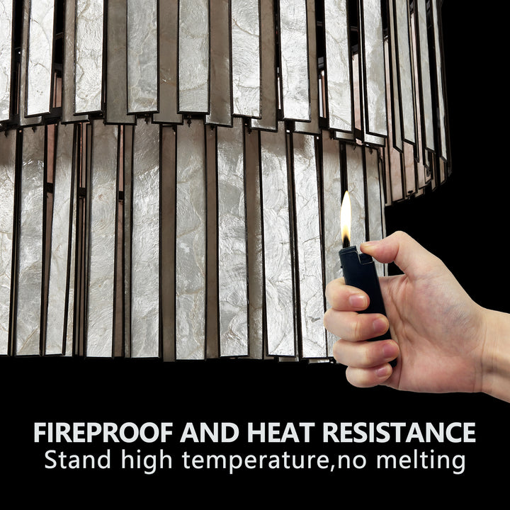 Coastal Astrid Capiz Round Chandelier perfect for a formal dining room, inspired bedroom or casual breakfast nook