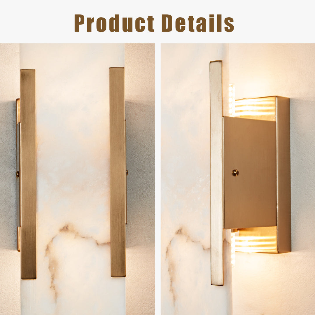 Alabaster Elegance Backplate Sconce - Elegant Alabaster Design with Stunning Finishes - Perfect for Bathroom Sconce