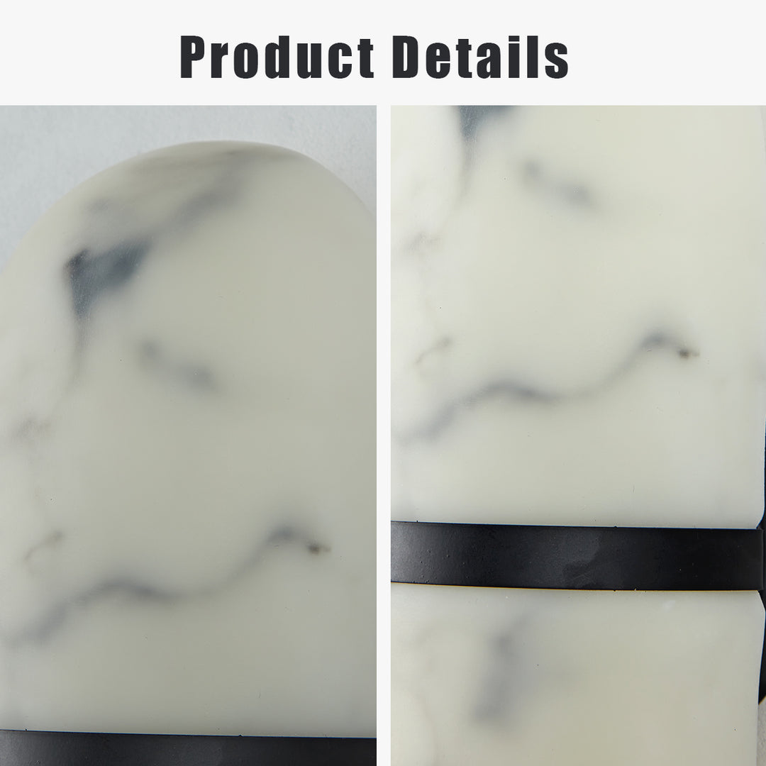 Alabaster Metal Damp Rated Hardwire Sconce - Alabaster and Metal Construction - Ideal for Wall Sconces, Bathroom Sconce, Kitchen Sconce, and Exterior Wall Lights