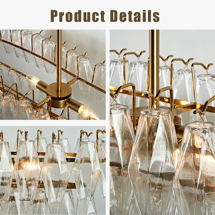 Timeless Elegance Fluted Crystal Chandelier with Luxe Metallic Finish,Fluted crystal effect ,dining room light fitting