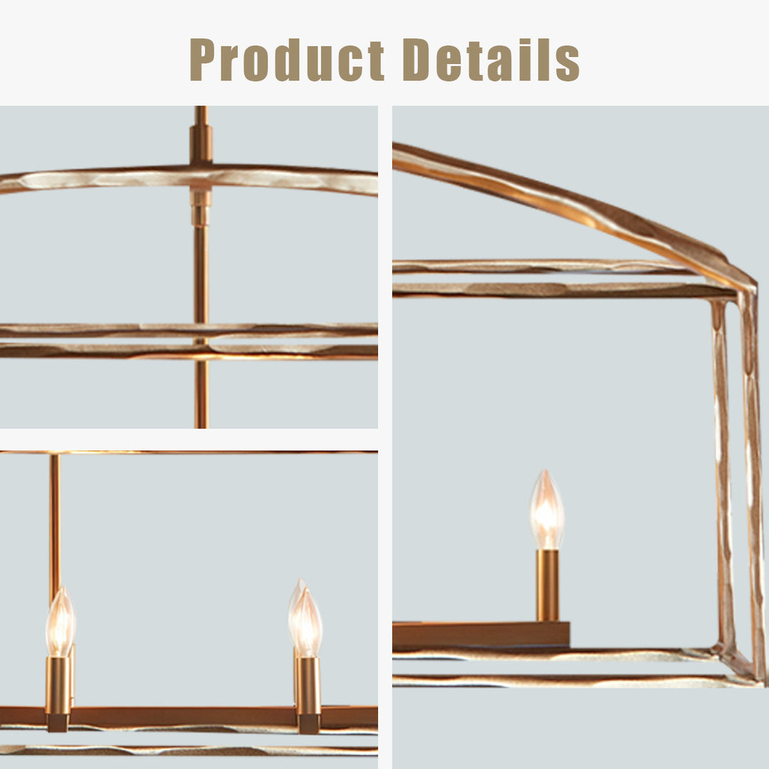 ForgeCurve Dining Chandelier - Modern Hand-Forged Chandelier with Organic Curves Suitable for Dining Room And Living Room