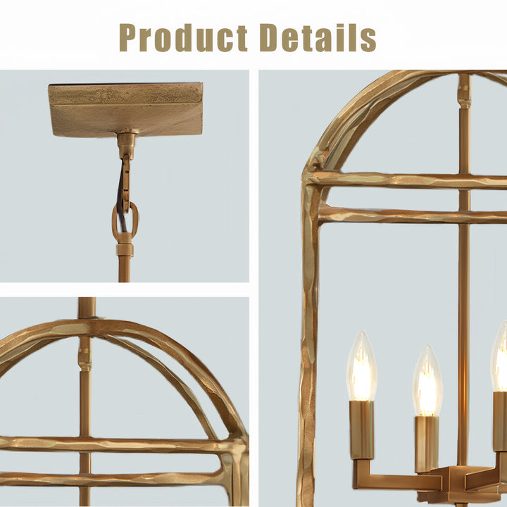 Modern Industrial Forged-Iron Pendant Light - Adjustable Height Hanging Light Fixtures, Suitable for Dining Room And Living Room