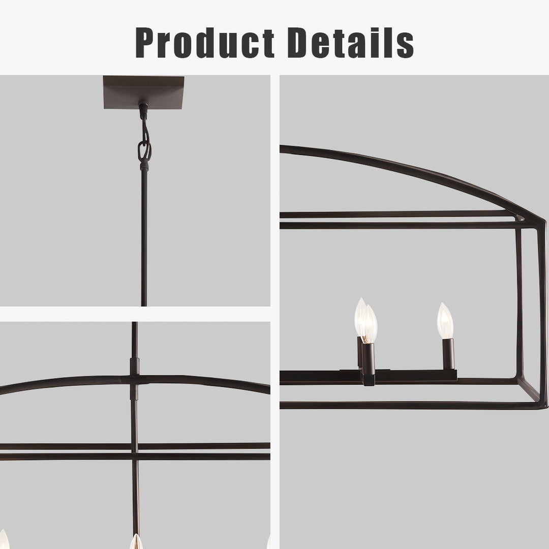 ForgeCurve Dining Chandelier - Modern Hand-Forged Chandelier with Organic Curves Suitable for Dining Room And Living Room