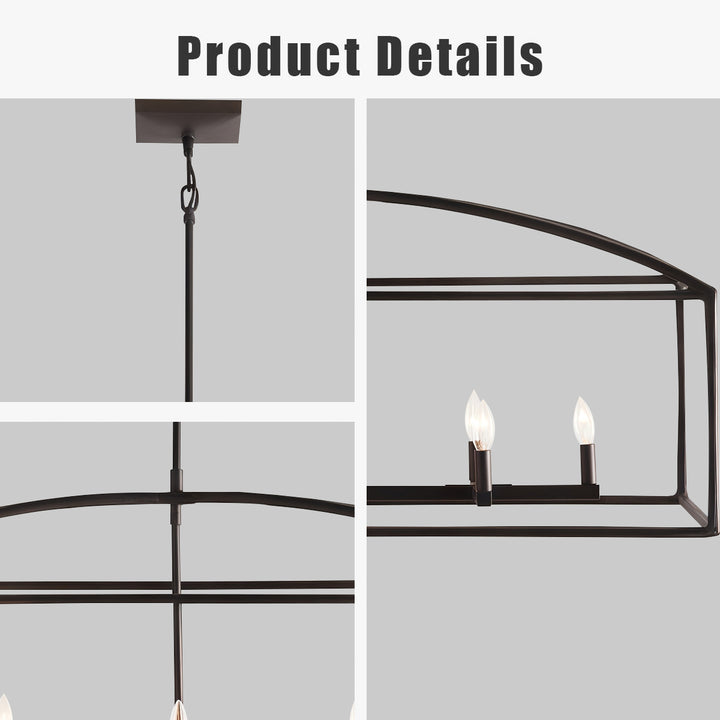 ForgeCurve Dining Chandelier - Modern Hand-Forged Chandelier with Organic Curves Suitable for Dining Room And Living Room