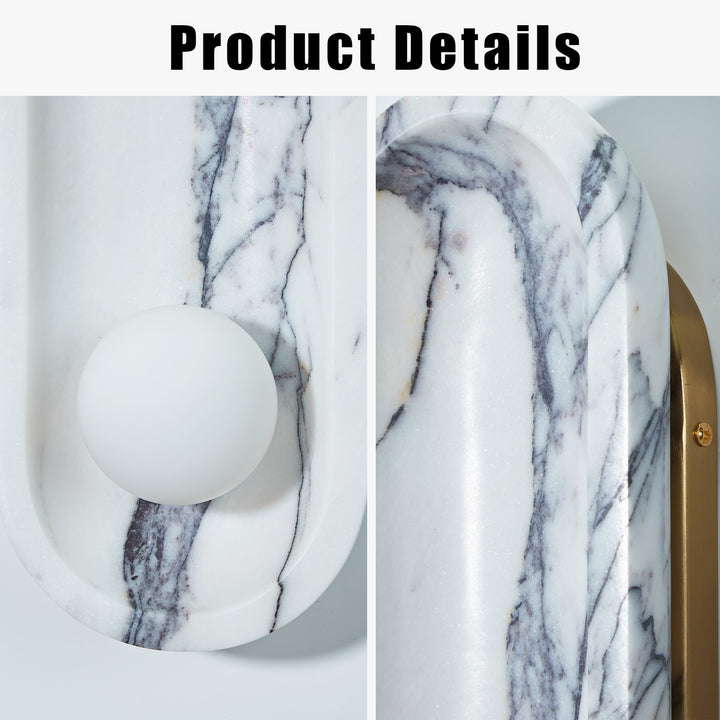 Roxane White Marble Wall Sconce - Elegant Roxane sconce Design with Stunning Finishes - Perfect for Bathroom Sconce and Kitchen Sconce