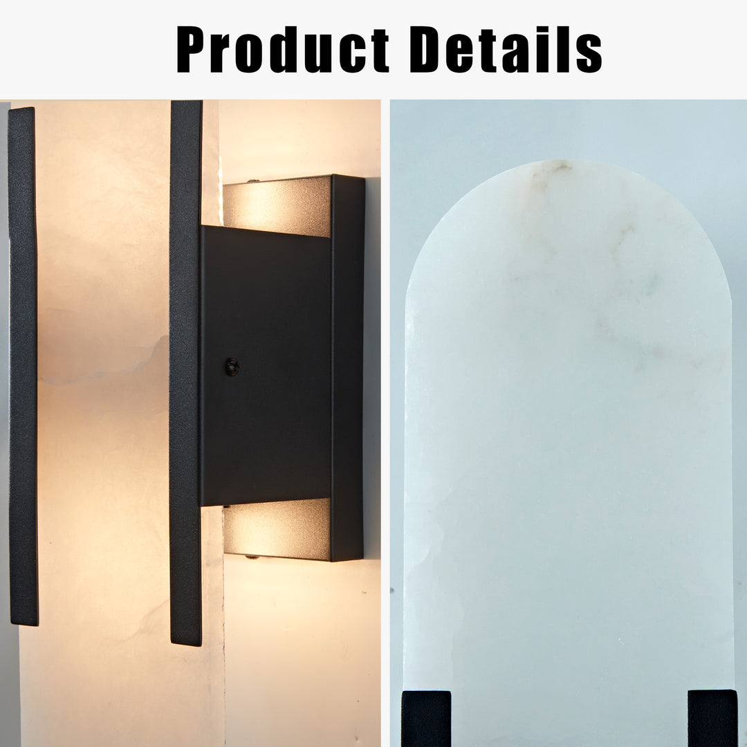 Alabaster Elegance Backplate Sconce - Elegant Alabaster Design with Stunning Finishes - Perfect for Bathroom Sconce