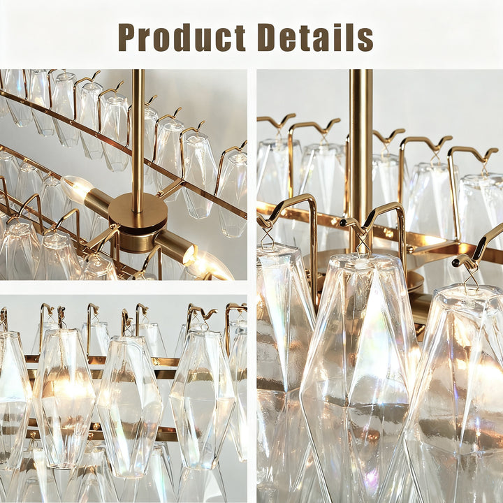 Timeless Elegance Fluted Crystal Chandelier with Luxe Metallic Finish,Fluted crystal effect ,dining room light fitting