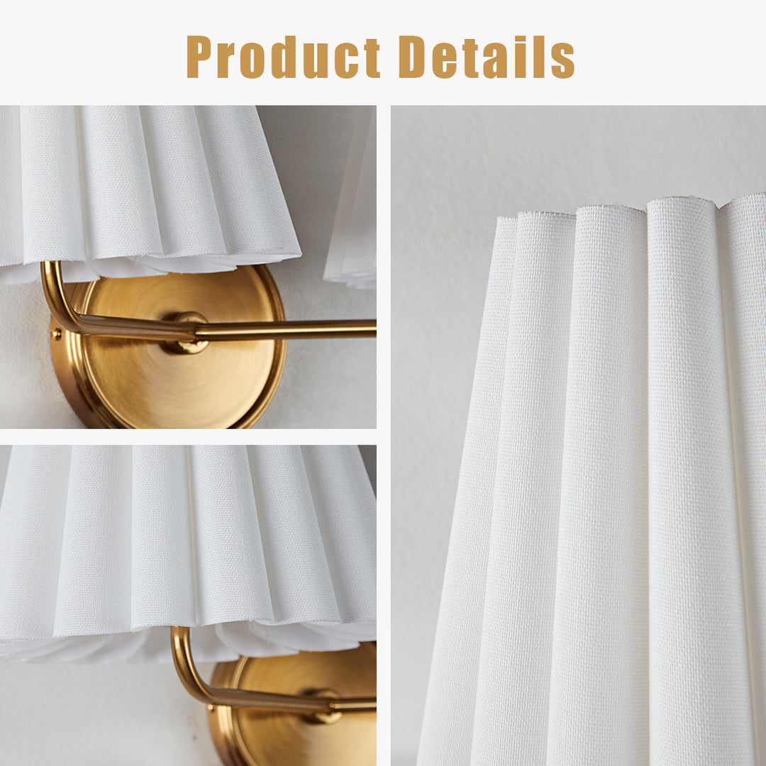 Modern Brass Double Sconce for Transitional Decor - Hardwired Lighting for Bedrooms, Living Rooms, and Hallways