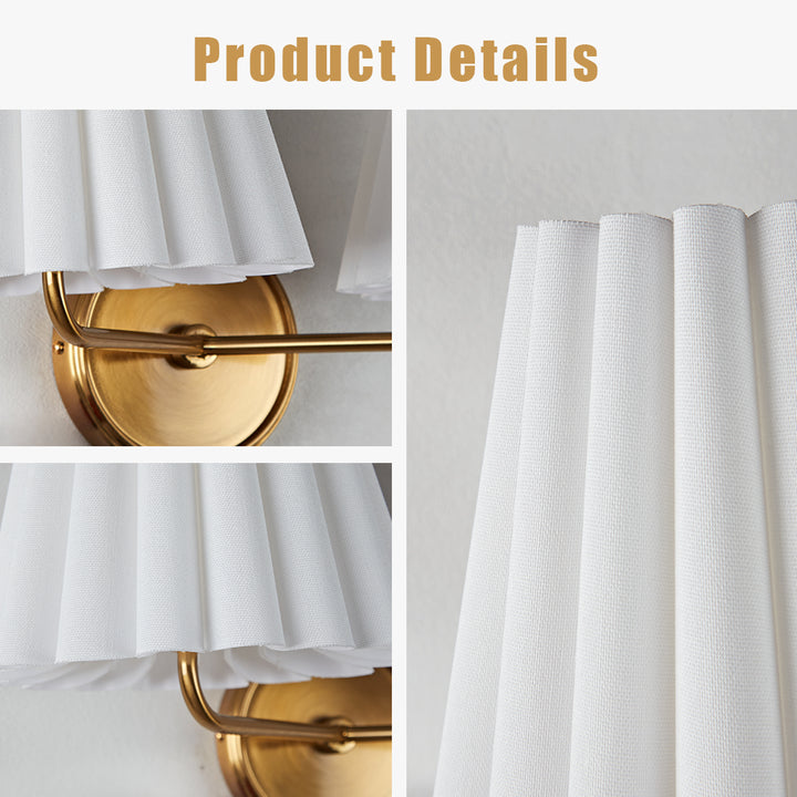 Modern Brass Double Sconce for Transitional Decor - Hardwired Lighting for Bedrooms, Living Rooms, and Hallways