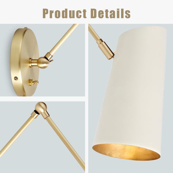Elegant Articulating Mid-Century Modern Metal Sconce - Stylish and Functional Wall Lights for Living Room