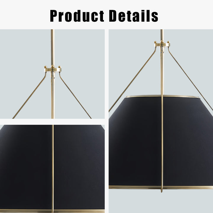 Linen Glow Brass Pendant Light - Modern Design with Burnished Brass Finish and Natural Linen Shade for Soft Lighting - Perfect for Living Room, Kitchen