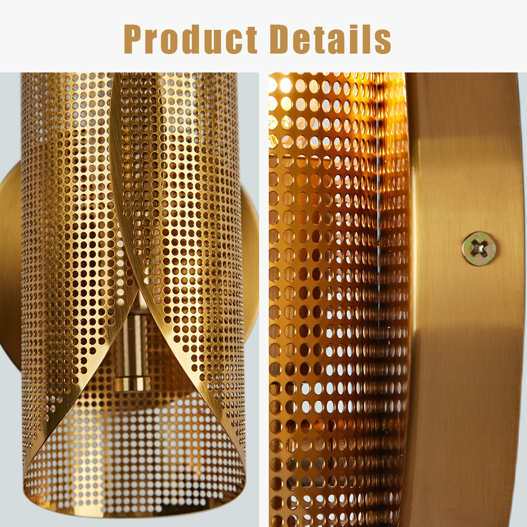 Curl Perforated Sconce 1-Light - Perfect for Kitchen and Bedroom Wall Sconces