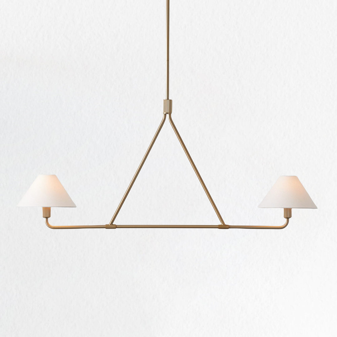 Minimalist Elegance Architectural 2-Light Tapered Pendant: Angular and Minimalist Design for Dining, Bedroom, and Living Room Illumination