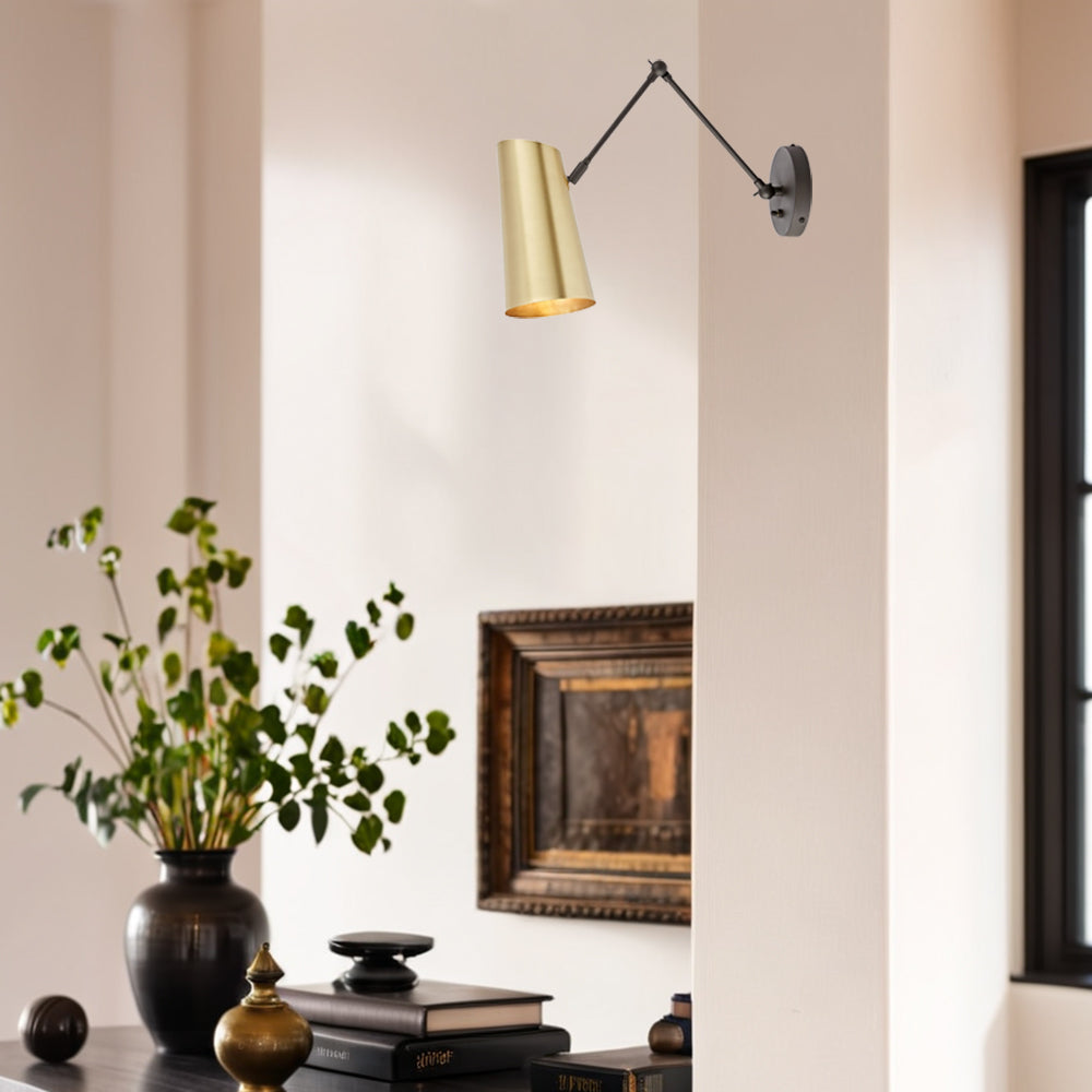 Elegant Articulating Mid-Century Modern Metal Sconce - Stylish and Functional Wall Lights for Living Room